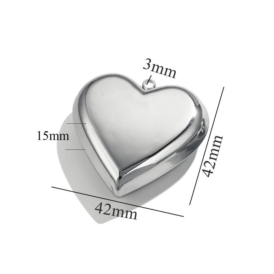 1 Pair Simple Series Simple Heart Stainless Steel Women Pendants